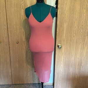 Like pink v-neck dress